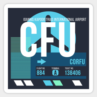 Corfu (CFU) Airport // Sunset Baggage Tag Magnet